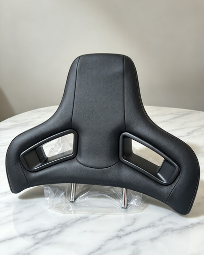 Black faux leather ergonomic - black,